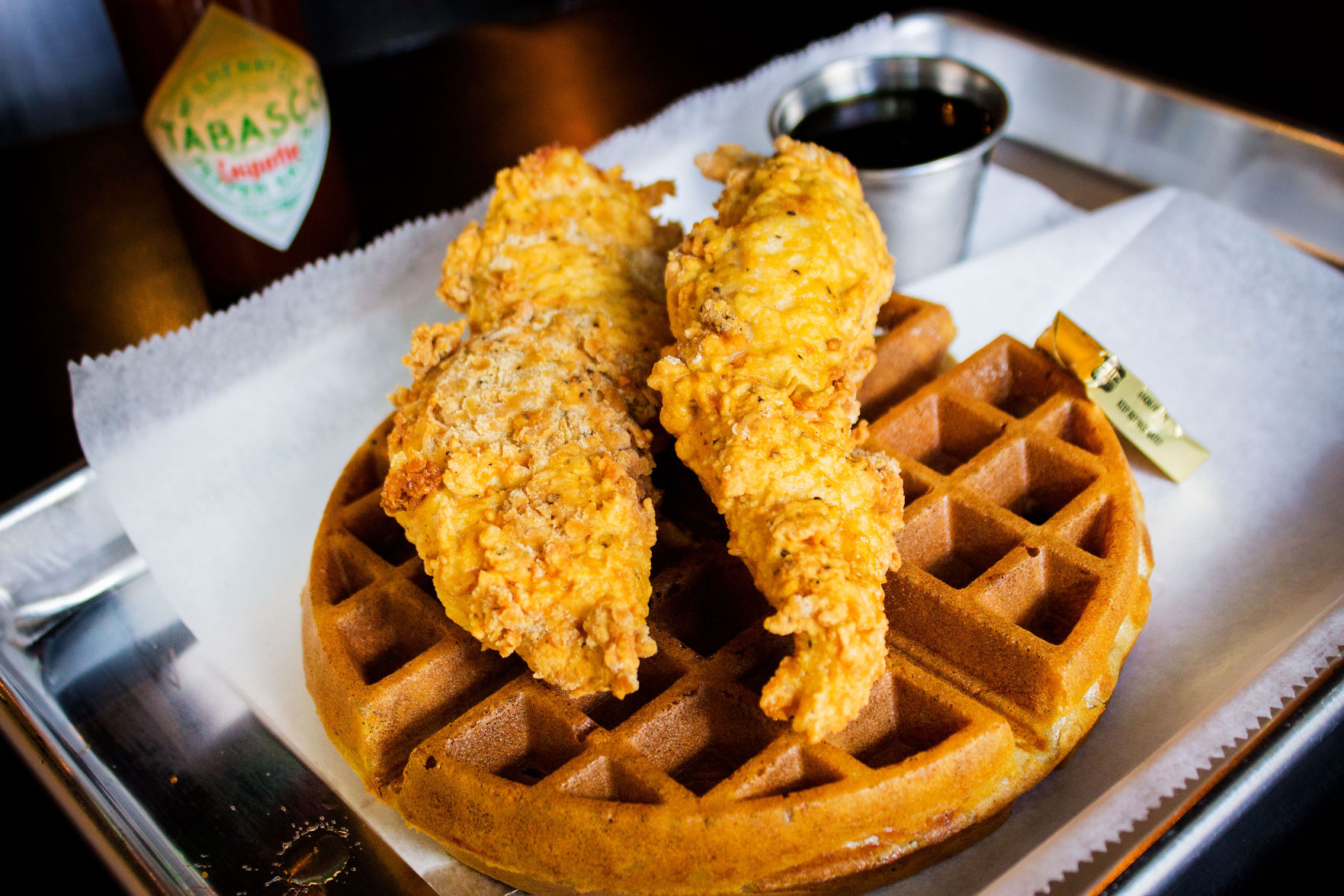 Drunken Chicken chicken and waffles for streetcar roundup